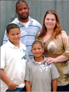 Dorian with his father Joe, mother Heather and little brother Quintin
